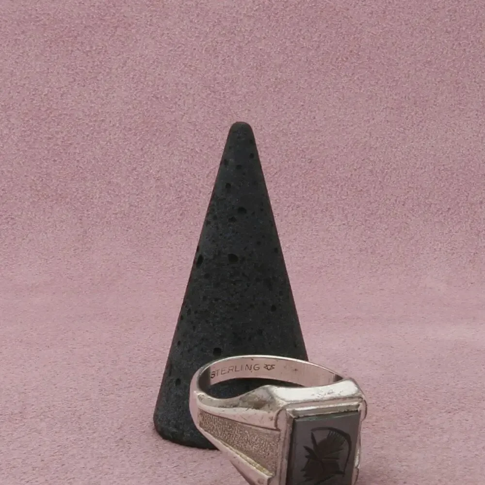 sterling silver mens vintage intaglio trojan warrior ring size 12.5